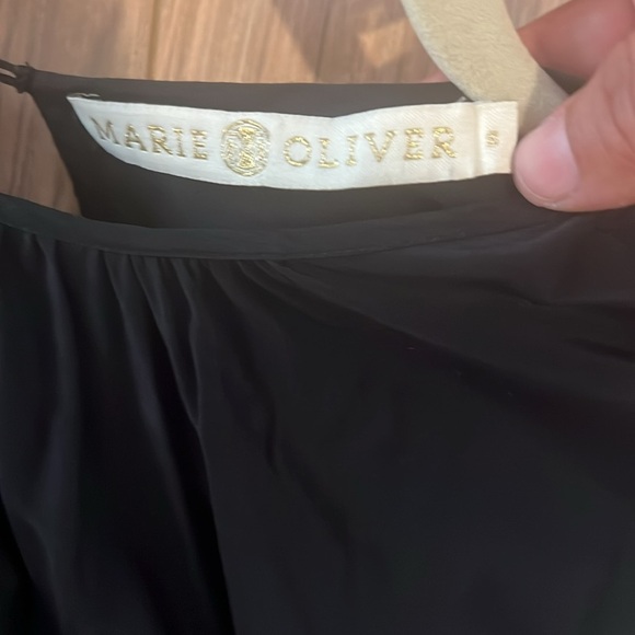 Marie Oliver Ferne Top | Black Ruffle Puff Sleeve Blouse | Silk Blend | Size S - Picture 4 of 9